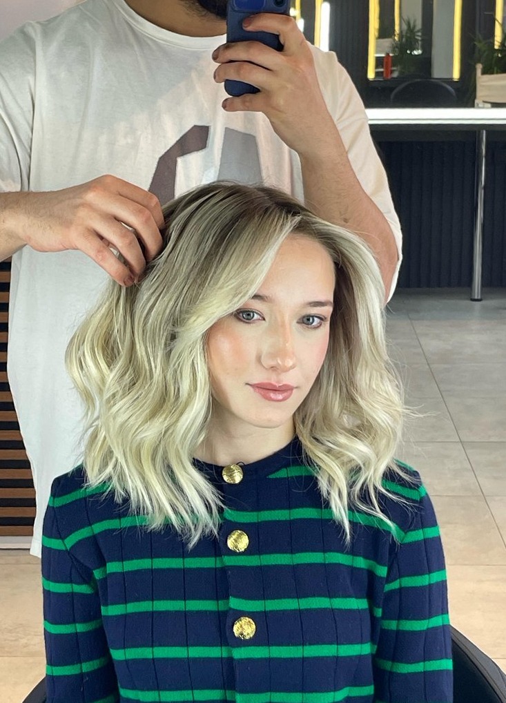Blonde bob met zachte golven